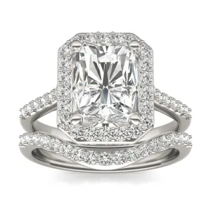 Radiant Signature Accented Halo Bridal Set image, 