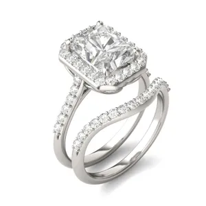 Radiant Signature Accented Halo Bridal Set image, 