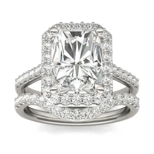 Radiant Signature Accented Halo Bridal Set image, 