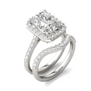 Radiant Signature Accented Halo Bridal Set image, 