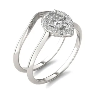 Pear Signature Halo Bridal Set image, 