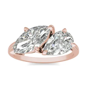 Pear and Marquise Toi et Moi Engagement Ring image, 