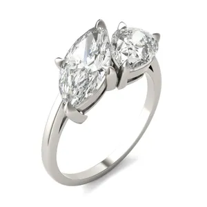 Pear and Marquise Toi et Moi Engagement Ring image, 