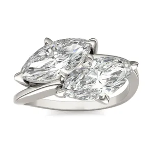 Matching Marquise Bypass Toi et Moi Engagement Ring image, 