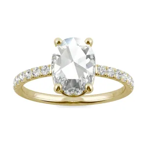 Oval Rose Hidden Halo Ring image, 