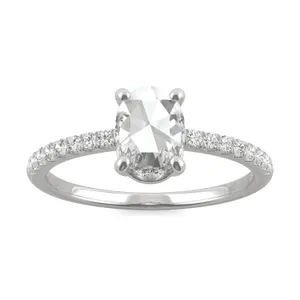 Oval Rose Hidden Halo Ring image, 