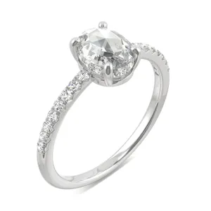 Oval Rose Hidden Halo Ring image, 