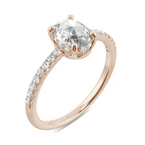 Oval Rose Hidden Halo Ring image, 