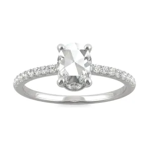 Oval Rose Hidden Halo Ring image, 