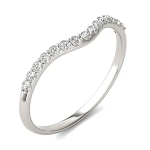 Round Brilliant Signature Accented Halo Petite Matching Band image, 