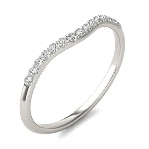 Round Hearts & Arrows Signature Accented Halo Classic Matching Band image, 
