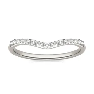 Cushion Hearts & Arrows Signature Accented Halo Petite Matching Band image, 