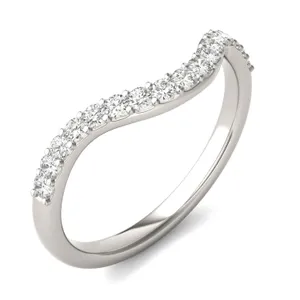 Emerald and Radiant Signature Accented Halo Bold Matching Band image, 