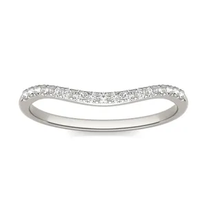 Round Hearts & Arrows Signature Petite Side-Stone Classic Matching Band image, 
