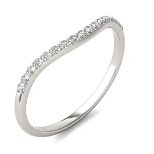 Round Hearts & Arrows Signature Petite Side-Stone Classic Matching Band image, 
