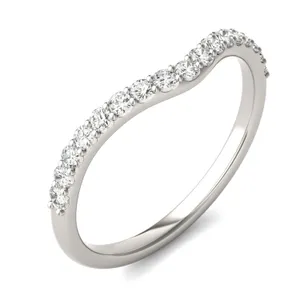 Emerald and Radiant Signature Petite Side-Stone Bold Matching Band image, 