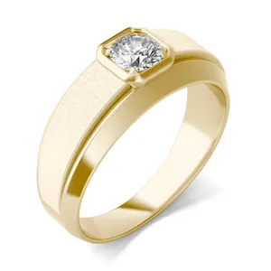 Round Brilliant Hero Signature Solitaire Men's Wedding Ring image, Round Brilliant Hero Signature Solitaire Men's Wedding Ring