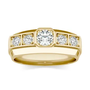 Round Brilliant Star Accented Signature Ring image, 