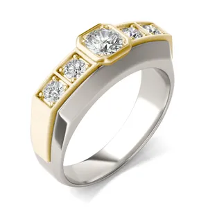 Round Brilliant Star Accented Signature Ring image, 