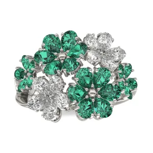 Viola Emerald Cluster Ring image, 