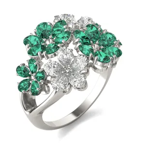Viola Emerald Cluster Ring image, 