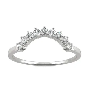 Bold Crescent Curved Wedding Ring image, 