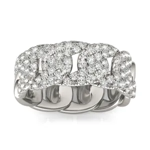 Wide Pavé Curb Link Ring image, 