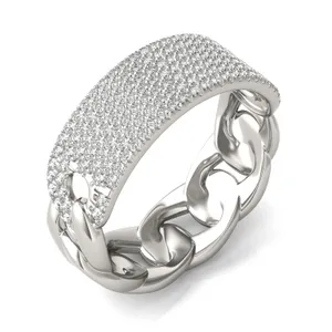 Seven Row Pavé Chain Ring image, 