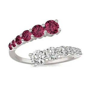 Graduated Open Wrap Ruby Ring image, 