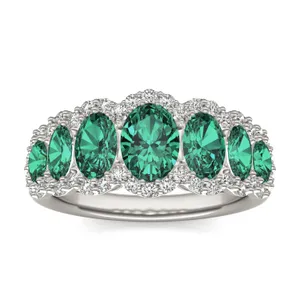 Emerald Josephine Accented Ring image, 