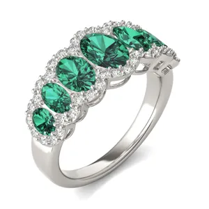 Emerald Josephine Accented Ring image, 