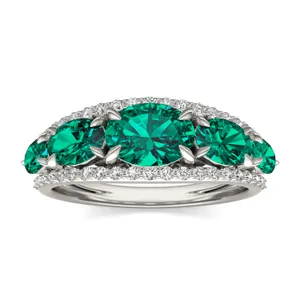 Emerald Victoria Accented Ring image, 