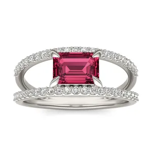 Emerald Split Shank Ruby Ring image, 