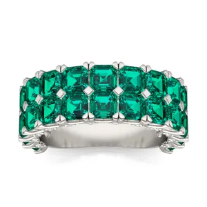 Emerald Double Row Voyager Ring image, 