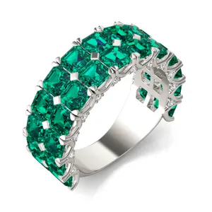 Emerald Double Row Voyager Ring image, 