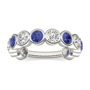 Sapphire Alternating Bezel Ring image, 