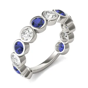 Sapphire Alternating Bezel Ring image, 