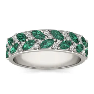 Emerald Genevieve Comfort Fit Ring image, 