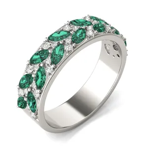 Emerald Genevieve Comfort Fit Ring image, 