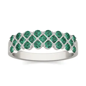 Petite Emerald Quilted Ring image, 