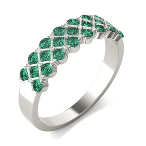 Petite Emerald Quilted Ring image, 