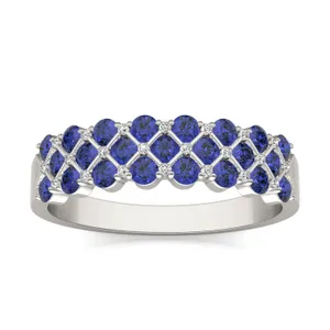 Petite Sapphire Quilted Ring image, 