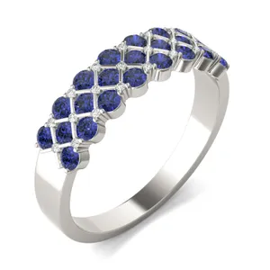 Petite Sapphire Quilted Ring image, 