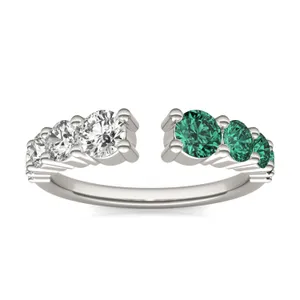 Graduated Open Emerald Ring image, 