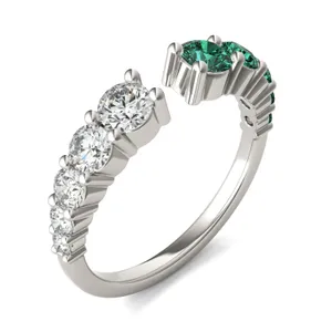Graduated Open Emerald Ring image, 