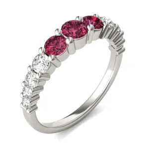 Ruby Three-Stone Accented Ring image, 
