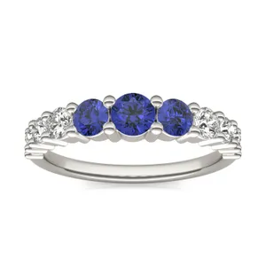 Sapphire Three-Stone Accented Ring image, 