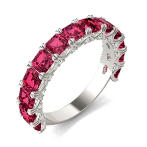 Ruby Color Asscher Voyager Ring image, 