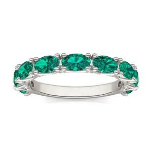 Emerald Color Oval Voyager Ring image, 