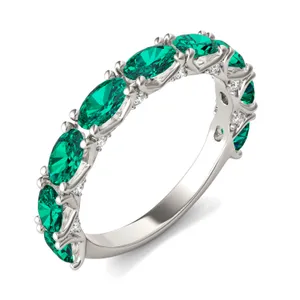 Emerald Color Oval Voyager Ring image, 